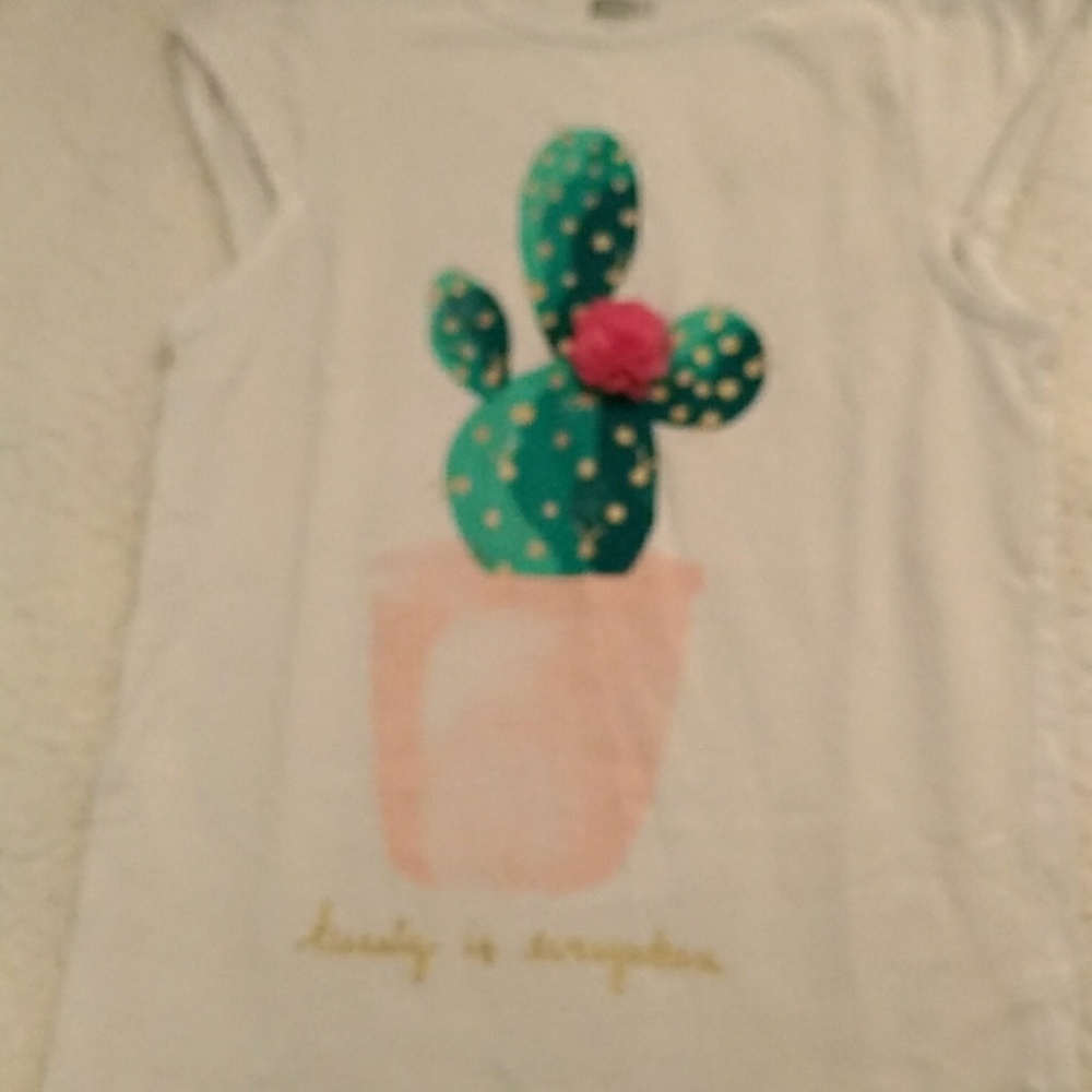 Beauty is everywhere cactus tank with 3D flower